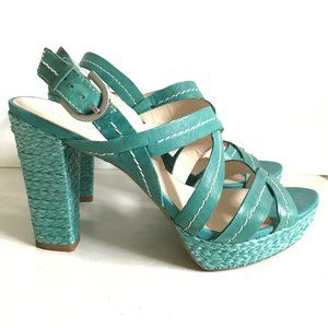Franco Sarto Turquoise Slingback Sandals